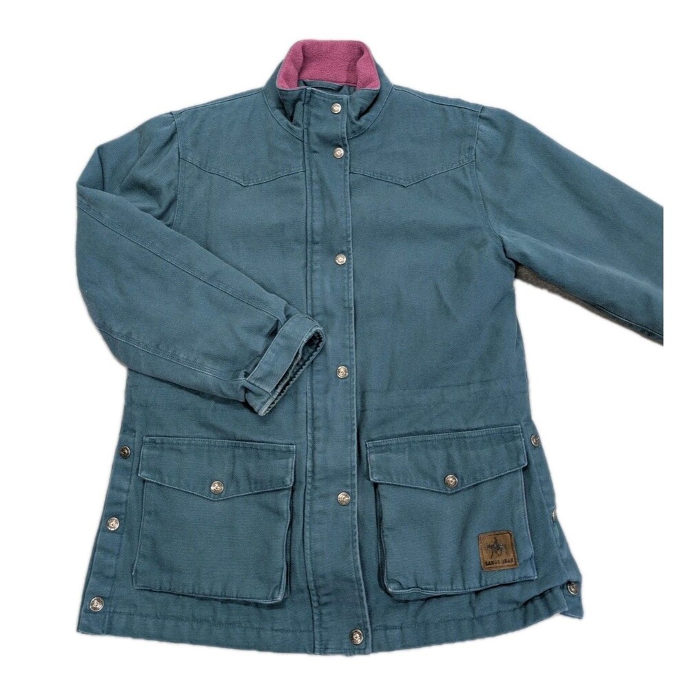 Vintage Roper Range Gear Canvas Barn Jacket Womens Medium Teal Quilted Insulated